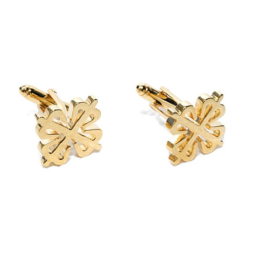 Запонки в хрестик золотисті ZPH-1128