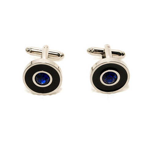 Запонки круглые с камушком ZPH-1134