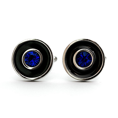 Запонки круглые с камушком ZPH-1134