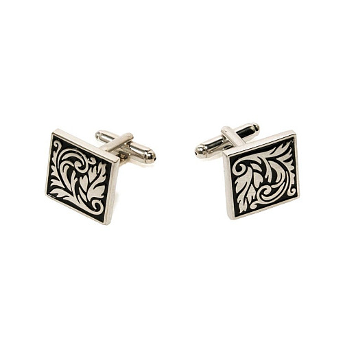 Запонки квадратные с узором ZPH-1139