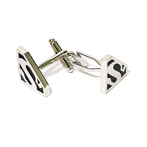 Запонки Gofin супермен серебристо-черные ZPH-1148