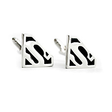 Запонки Gofin супермен серебристо-черные ZPH-1148