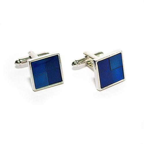 Запонки квадратные синие ZPH-1155