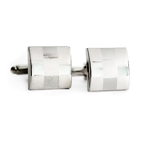 Запонки сріблясті в квадратики ZPH-1171