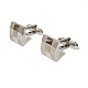 Запонки сріблясті в квадратики ZPH-1171