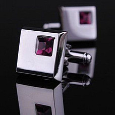 Запонки с фиолетовым камушком ZPH-1179