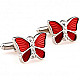 Запонки бабочки красные ZPH-1188