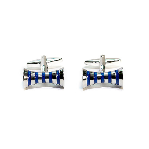 Запонки с синими полосками ZPH-1194