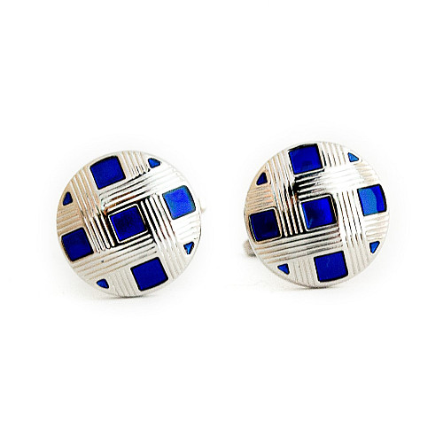 Запонки круглые в клетку ZPH-1200