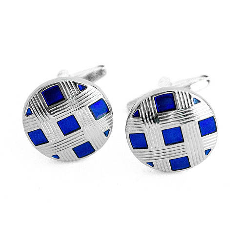 Запонки круглые в клетку ZPH-1200