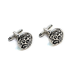 Запонки круглые с узором ZPH-1201