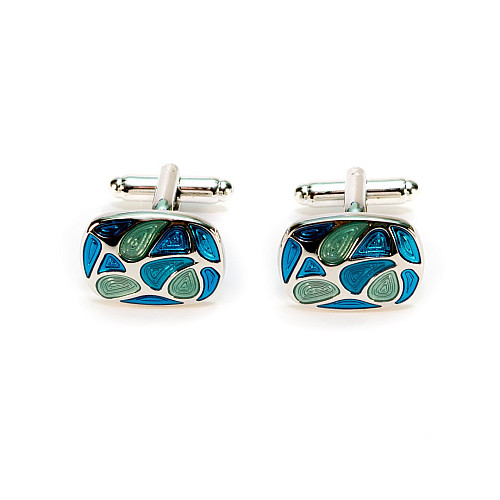 Запонки зелено-лазурні ZPH-1202