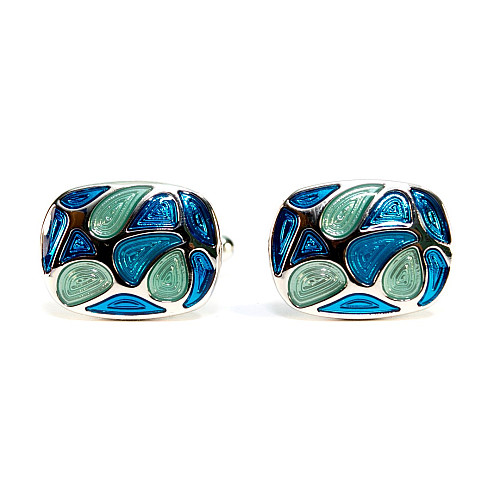 Запонки зелено-лазурні ZPH-1202
