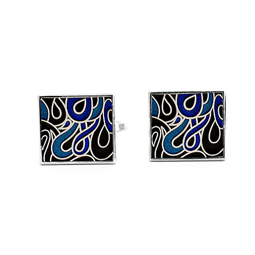 Запонки квадратні чорно-сині ZPH-1206