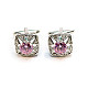Запонки с розовым камушком ZPH-1216