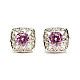 Запонки с розовым камушком ZPH-1216