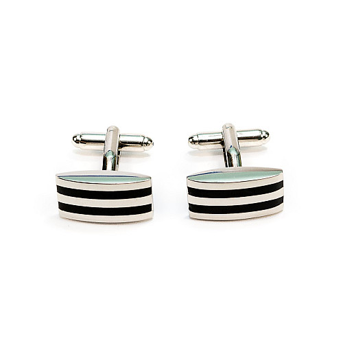 Запонки з чорними смужками ZPH-1219