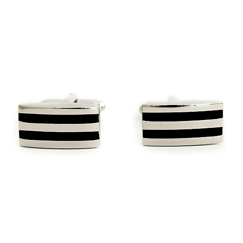 Запонки з чорними смужками ZPH-1219