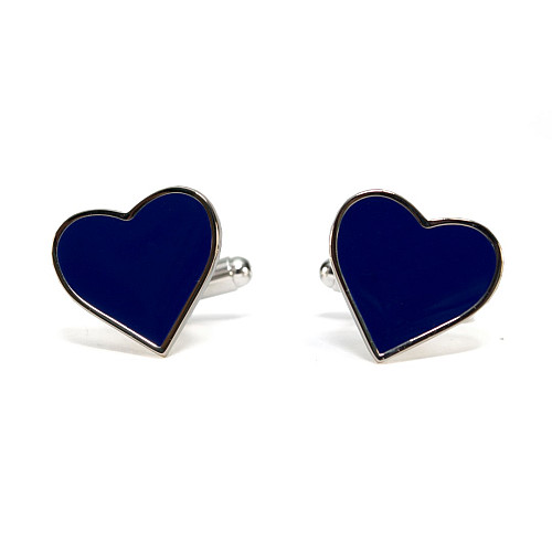 Запонки синє сердечко ZPH-1221