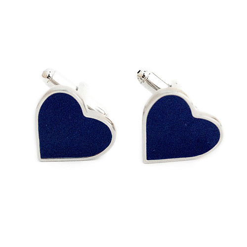 Запонки синє сердечко ZPH-1221