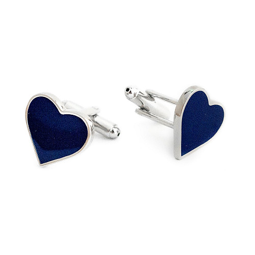 Запонки синє сердечко ZPH-1221