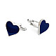 Запонки синє сердечко ZPH-1221
