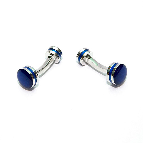 Запонки Gofin круглі сині ZPH-1245