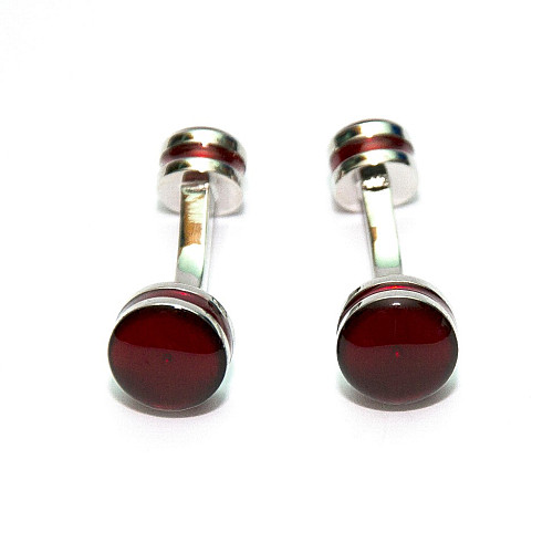 Запонки Круглые красные ZPH-1246