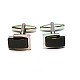 Квадратні запонки з чорним камінчиком ZPH-1251