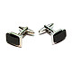 Квадратні запонки з чорним камінчиком ZPH-1251