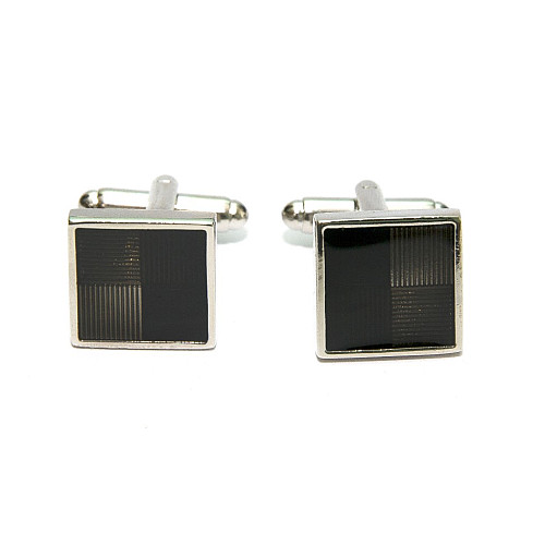 Квадратные запонки с черными квадратиками ZPH-1252