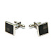 Квадратные запонки с черными квадратиками ZPH-1252