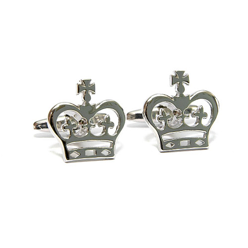 Сріблясті запонки у вигляді корони ZPH-1255