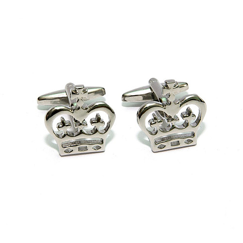 Сріблясті запонки у вигляді корони ZPH-1255