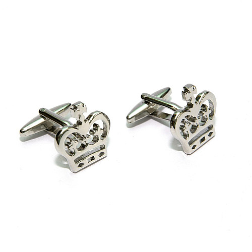 Сріблясті запонки у вигляді корони ZPH-1255