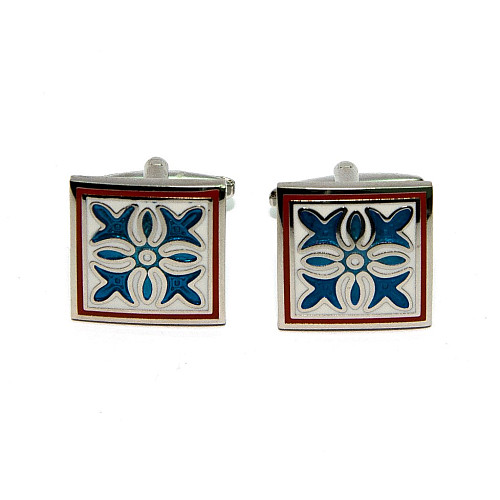 Запонки Gofin квадратные с узором ZPH-1257