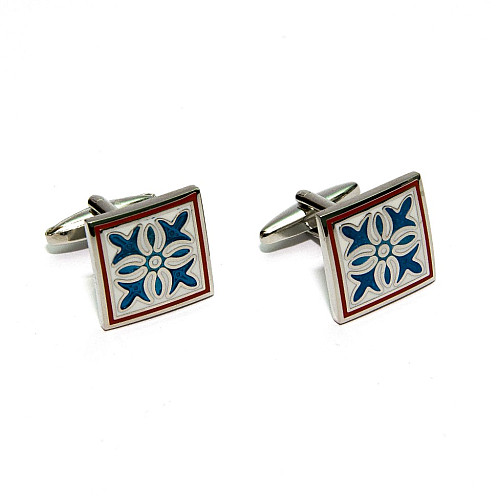 Запонки Gofin квадратные с узором ZPH-1257