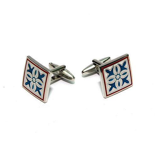 Запонки Gofin квадратные с узором ZPH-1257