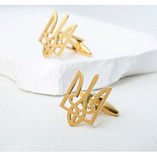 Запонки Gofin Герб Украины-Тризуб золотистые ZPH-1266