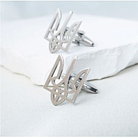 Запонки Gofin Герб Украины-Тризуб серебристые ZPH-1267