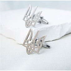 Запонки Gofin Герб Украины-Тризуб серебристые ZPH-1267