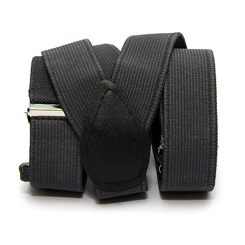 Підтяжки для брюк темно-сірі однотонні PB-4327