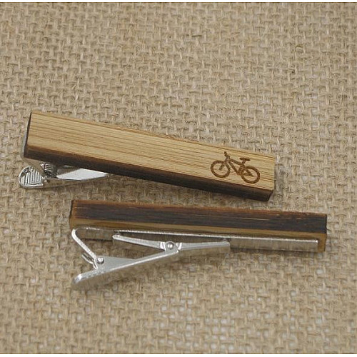 Деревянный зажим для галстука с велосипедом ZAG-9032
