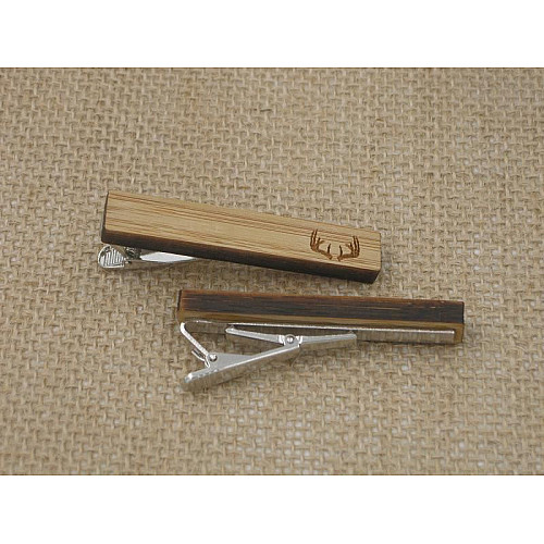 Деревянный зажим для галстука с рогами оленя ZAG-9040