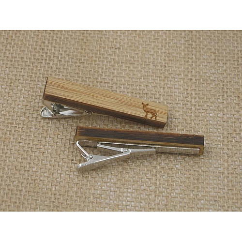 Деревянный зажим для галстука с оленем ZAG-9041