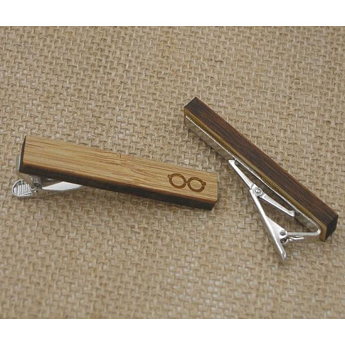 Дерев’яний затискач для краватки з круглими окулярами ZAG-9063