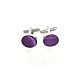 Круглі запонки Gofin фіолетові однотонні ZPHS-3111