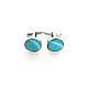 Круглые запонки Gofin бирюзовые однотонные ZPHS-3122