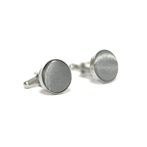 Круглые запонки Gofin светло-серые однотонные ZPHS-3123