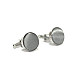 Круглые запонки Gofin светло-серые однотонные ZPHS-3123
